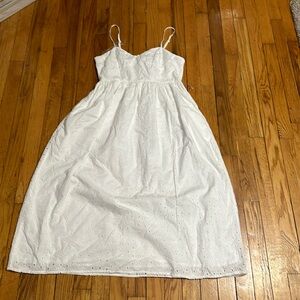 Women’s A new day white spaghetti straped mid dress small NWT!